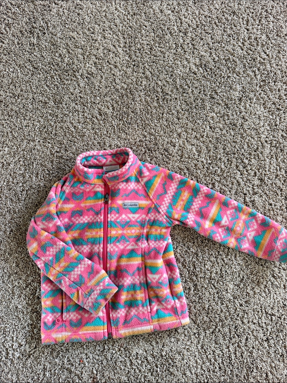 Columbia Pink Multicolor Girls' Zip Fleece Jacket